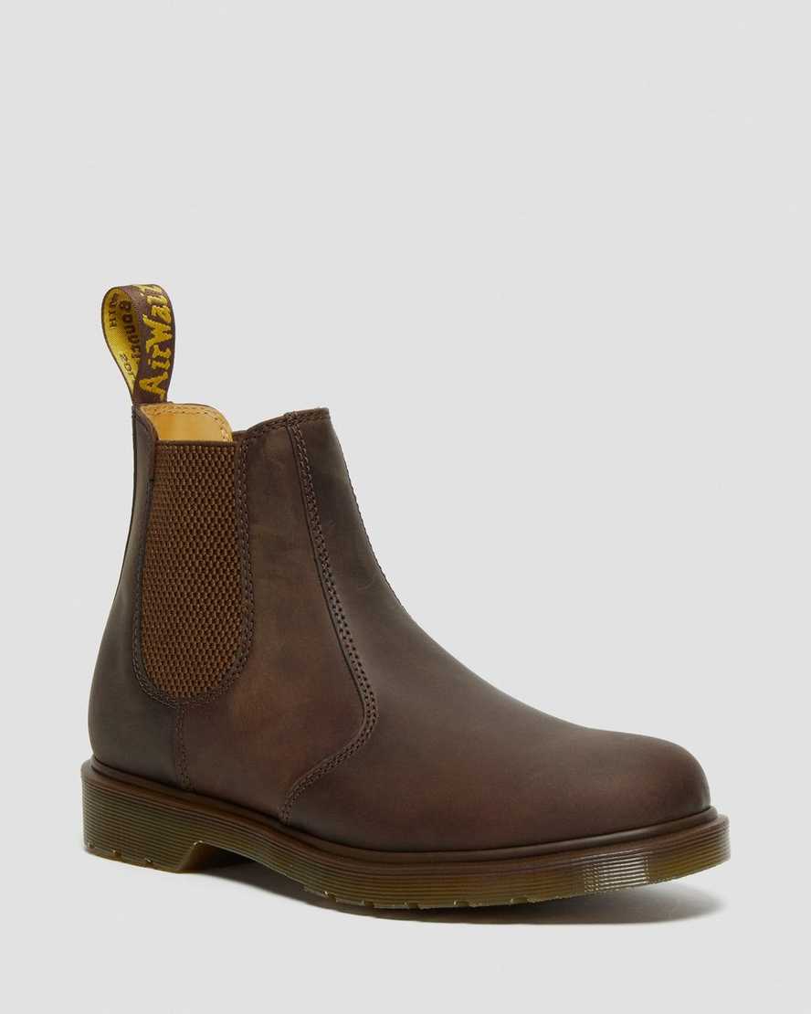 Dr. Martens 2976 Crazy Horse Lær Chelsea Støvler Herre Mørke Brune [2678RPBYM]